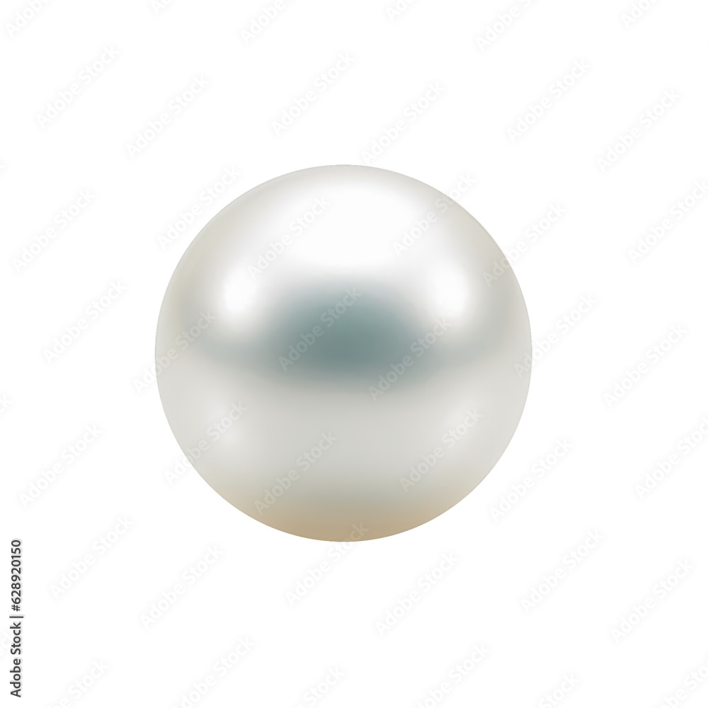 white pearl isolated on transparent background cutout , generative ai