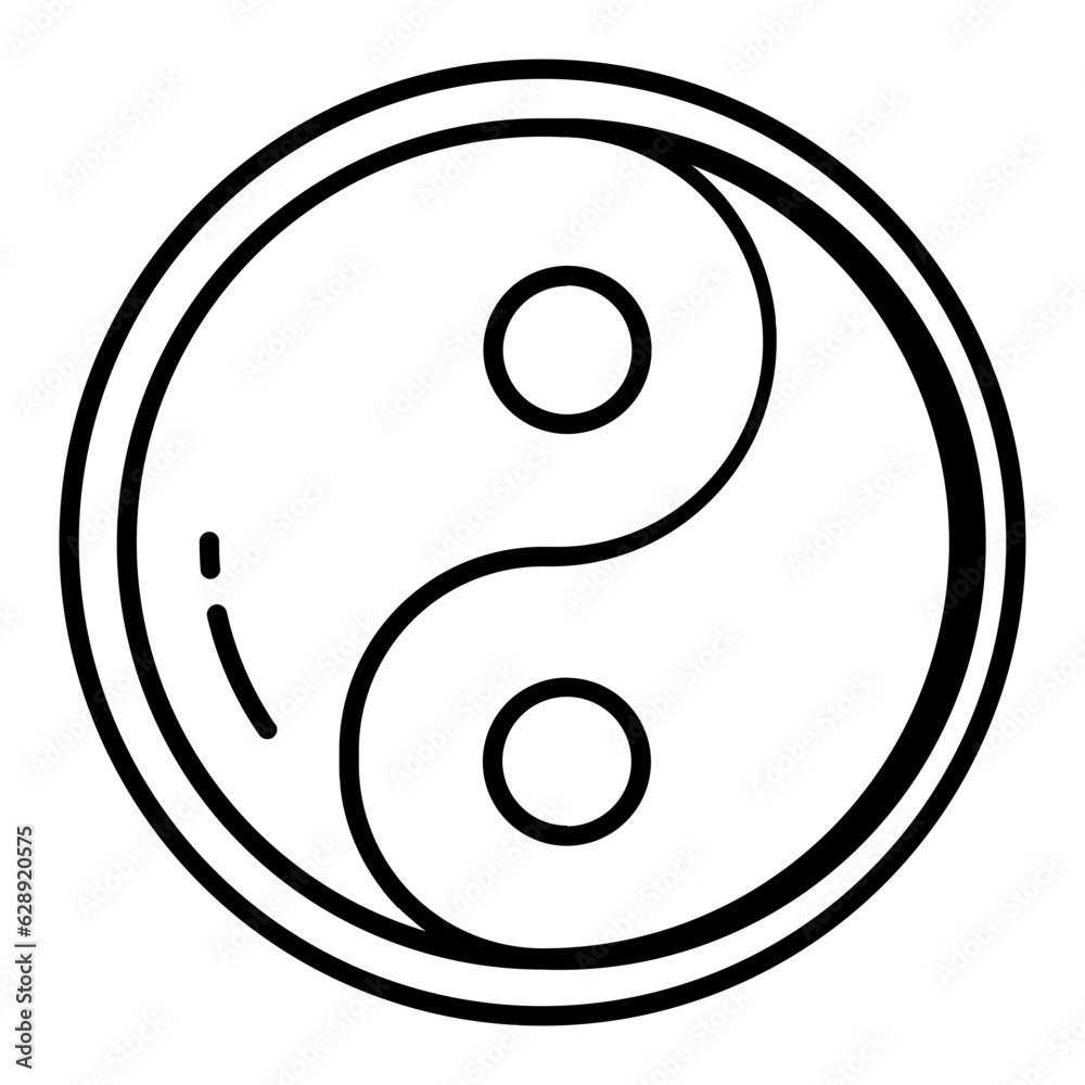 Ying Yang Line Icon Ying Yang Line Icon