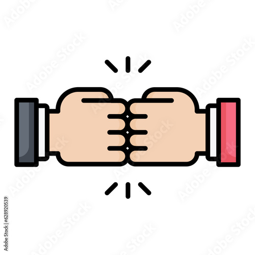 Martial Arts Fight Line Color Icon