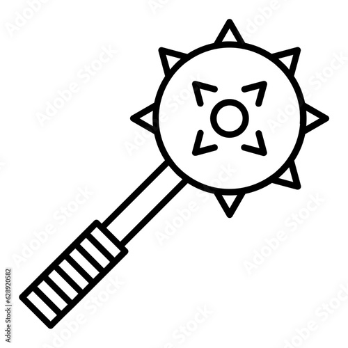 Bam Bam Mace Line Icon