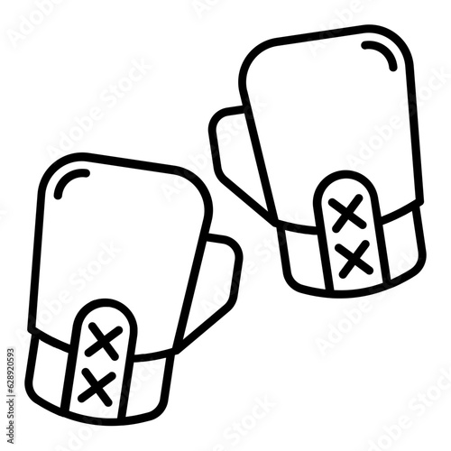 Boxing Gloves Line Icon