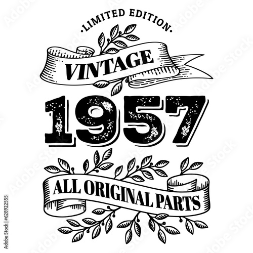 Vector Illustration of a black and white logo for an established fashion label originating in 1957
