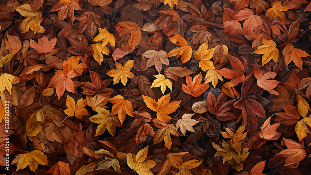 Viele schöne Herbstblätter als Hintergrundmotiv und Druckvorlage, ai generativ Viele schöne Herbstblätter als Hintergrundmotiv und Druckvorlage, ai generativ