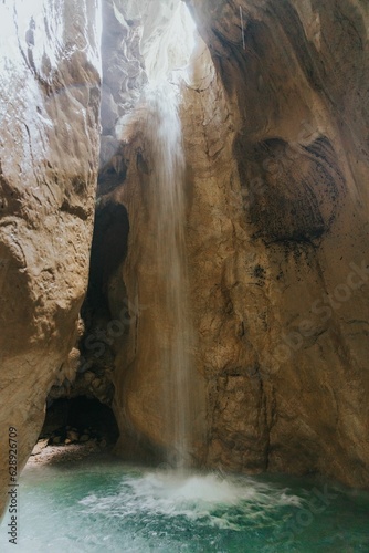 Mostarska Bijela waterfall inside a cave near city of Mostar  Bosnia and Herzegovina