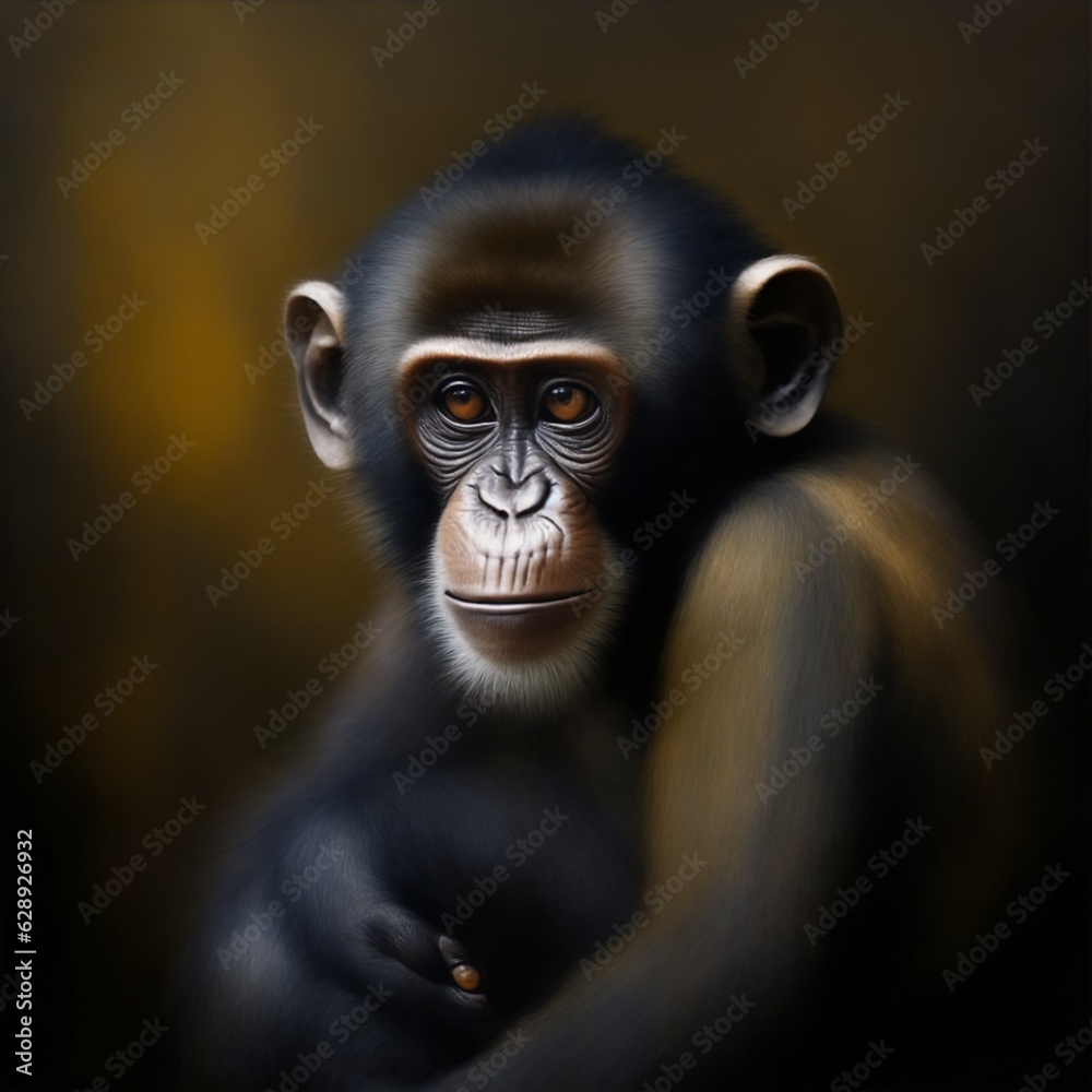 monkey hand painted style illustration monkey hand painted style illustration
