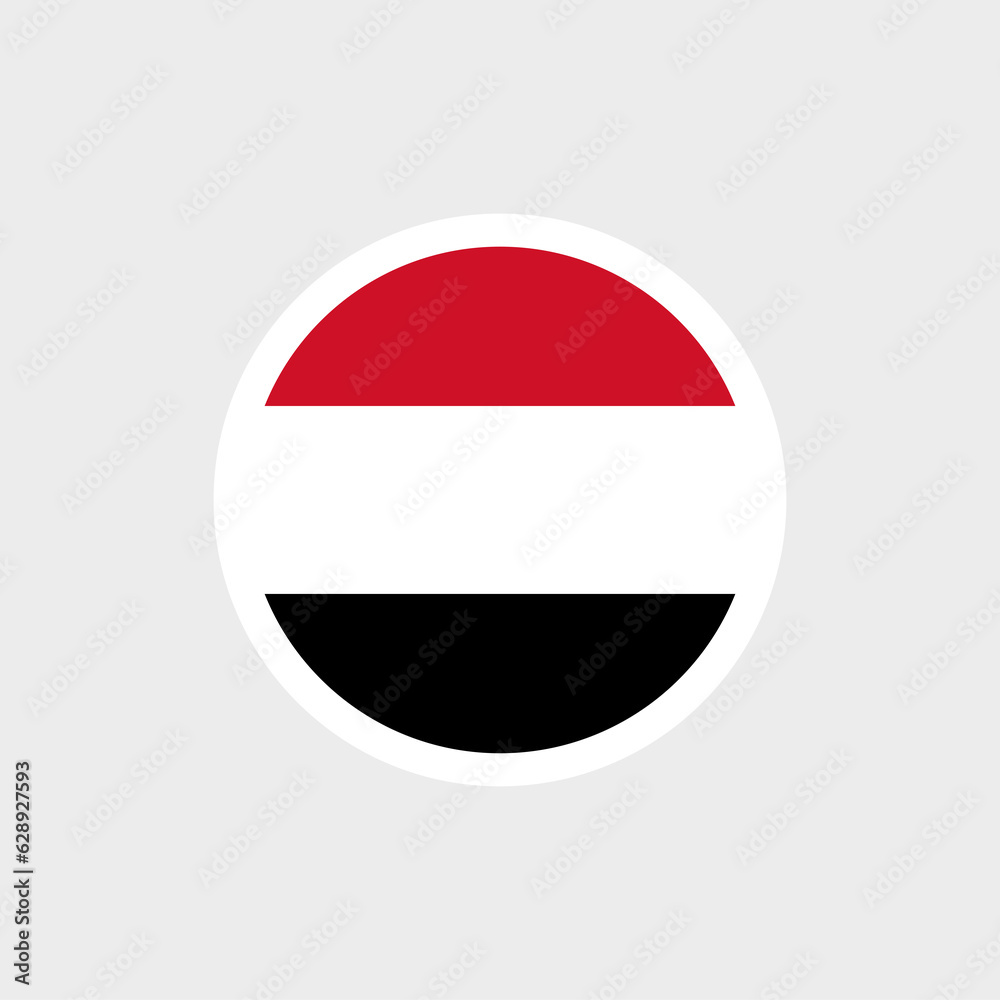 Flag of Yemen. The Yemeni flag is a tricolor of red-white-black. State symbol of the Republic of Yemen. Flag of Yemen. The Yemeni flag is a tricolor of red-white-black. State symbol of the Republic of Yemen.