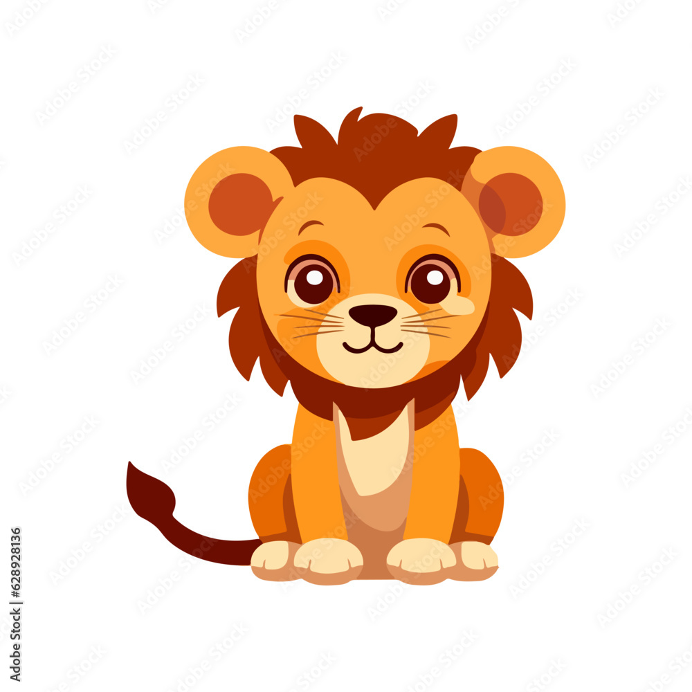 Fototapeta premium Lion baby cartoon cute