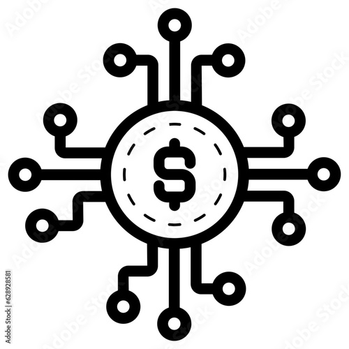 digital dollar currency icon