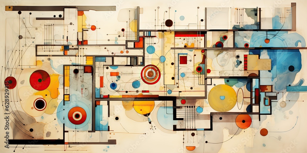 AI Generated. AI Generative. Abstract geometric floor plan design ...