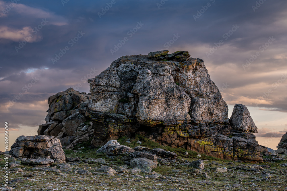 Beautiful Light Hits Mushroom Rocks Formation Along The Tundra Communities Trail Beautiful Light Hits Mushroom Rocks Formation Along The Tundra Communities Trail
