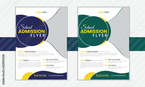 Back to school admission flyer design professional flyer template for opening kids school unique and minimal flyer set for open school with 2 type of colors