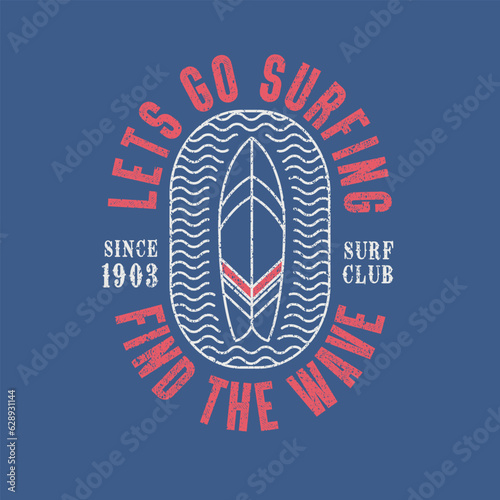 Retro surfing typography vector illustration for t shirt print graphic design vector, surf club poster