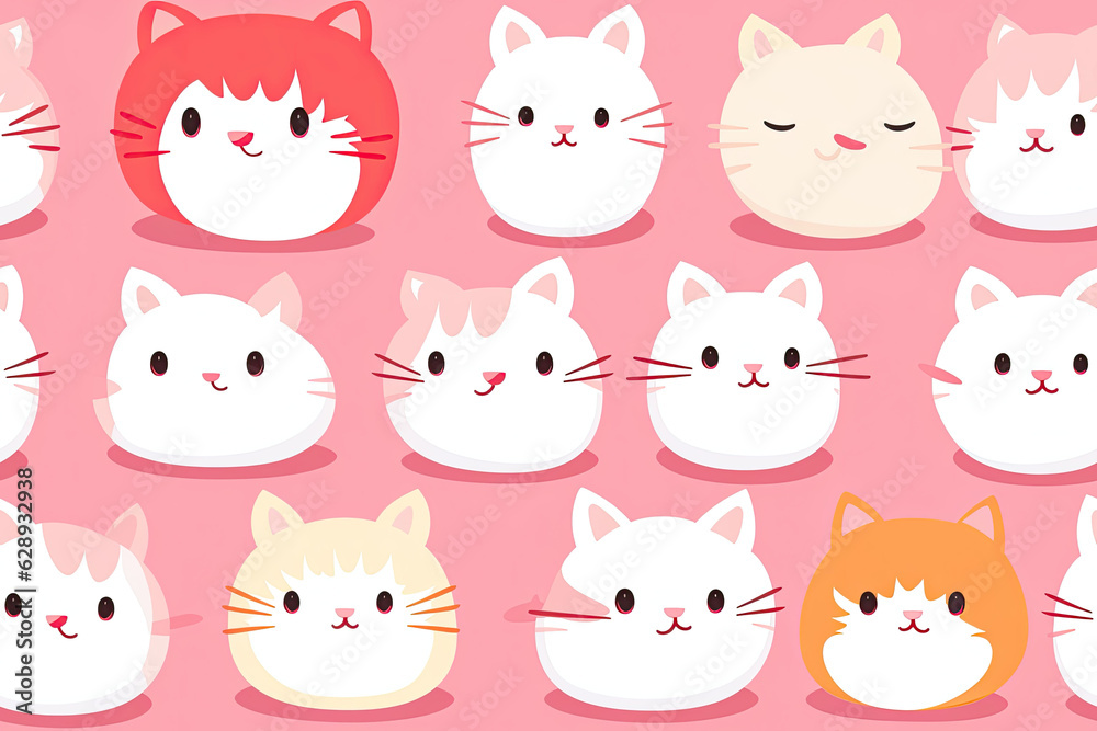 cute cats pattern seamless anime cute cats pattern seamless anime