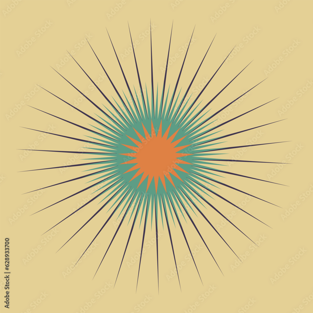 An abstract retro star burst shape background image. An abstract retro star burst shape background image.