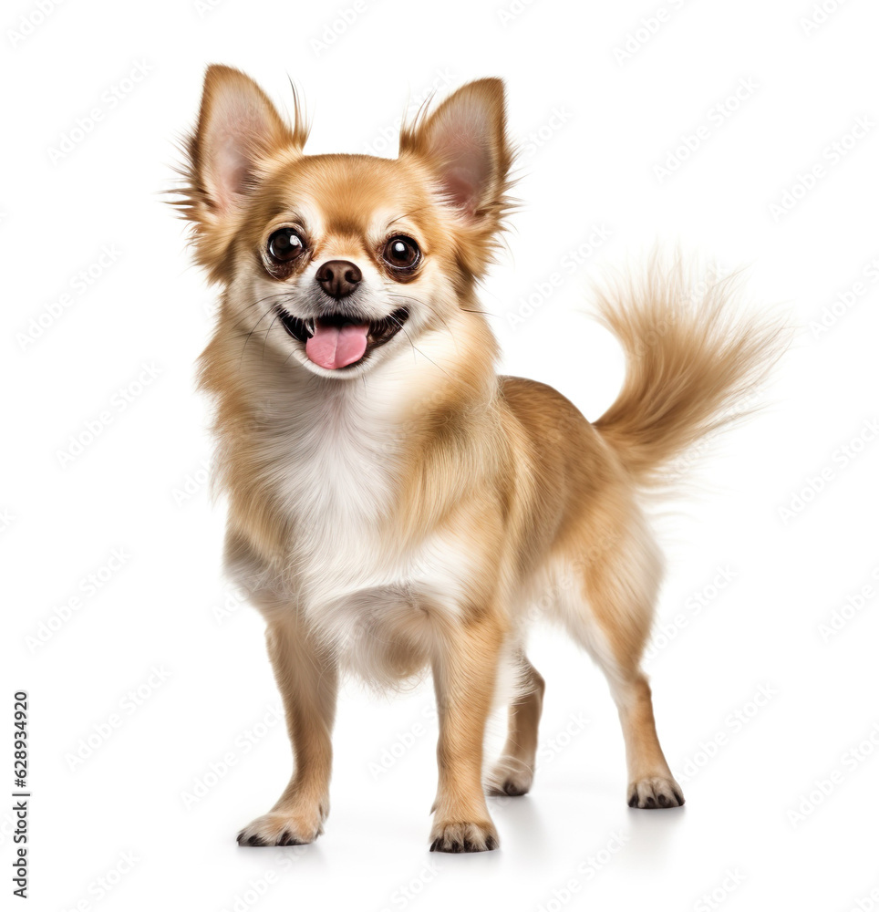 Cute little Chihuahua dog puppy realistic photo generative AI illustration. Lovely baby animals concept
