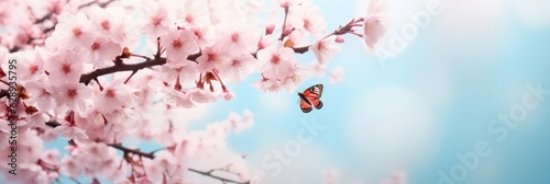 Pink sakura flowers, Dreamy romantic image spring, Branches of blossoming cherry against background.