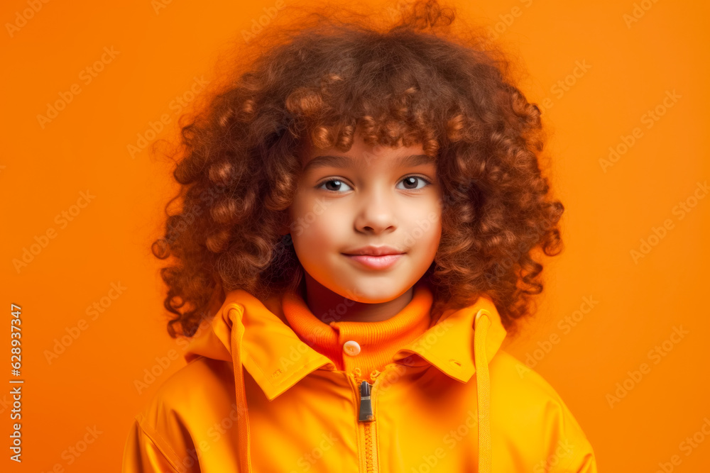 Portrait of Trendy preteen african american girl in autumn outfit. Kid's fashion concept Portrait of Trendy preteen african american girl in autumn outfit. Kid's fashion concept