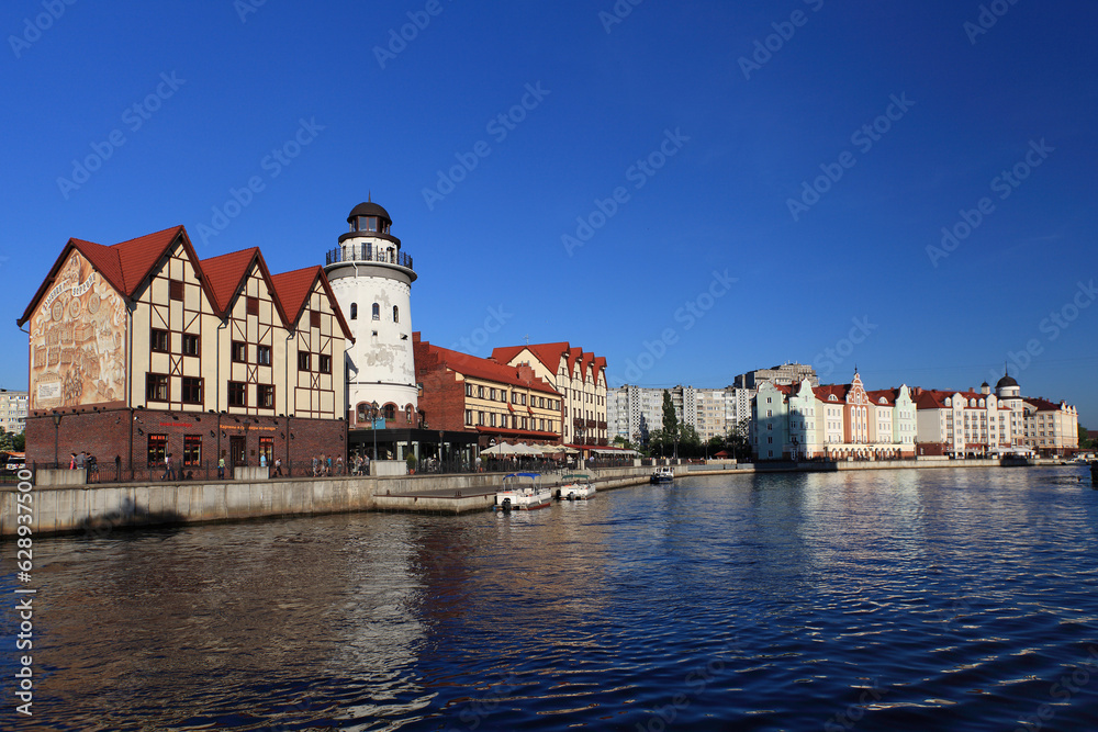 Naklejka premium Fishermen's village - tourist district in Kaliningrad, Russia