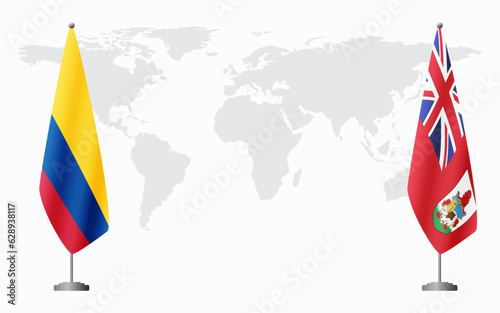 Colombia and Bermuda flags for official meeting