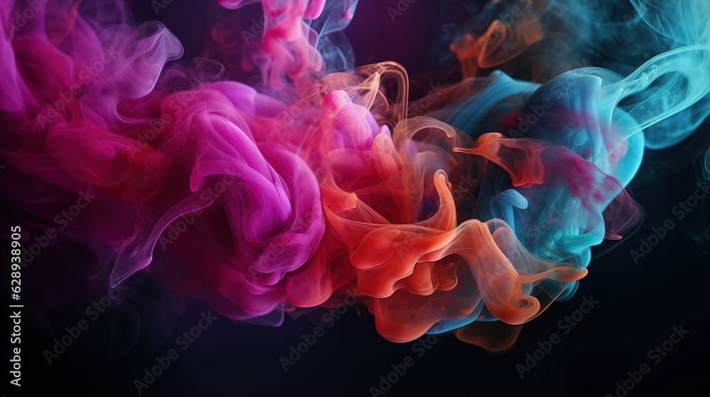 Abstract bright swirling smoke, valentines day background. Generative Ai