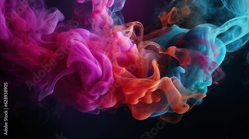 Abstract bright swirling smoke, valentines day background. Generative Ai