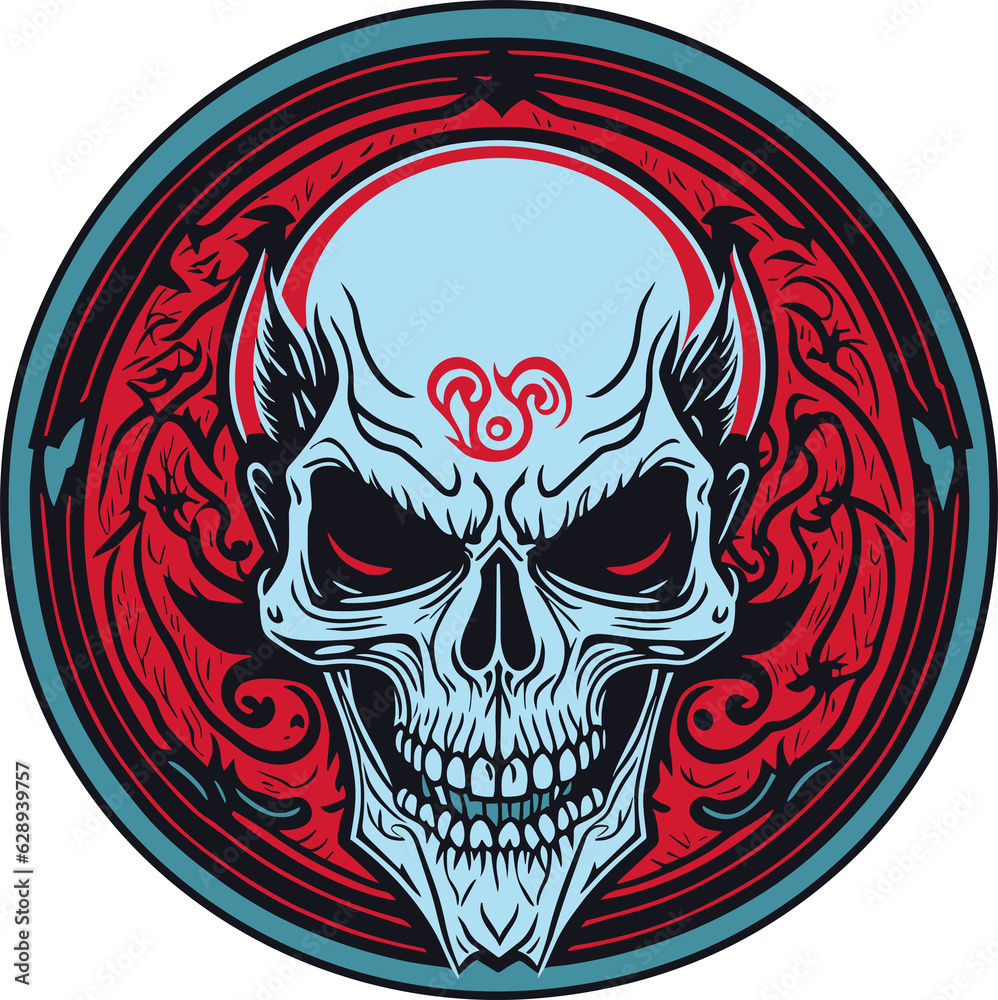 Fototapeta premium Creepy Cute Vampy Skull.