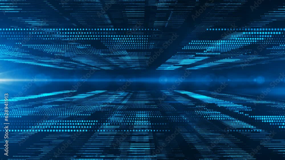 Animated background with blue binary code