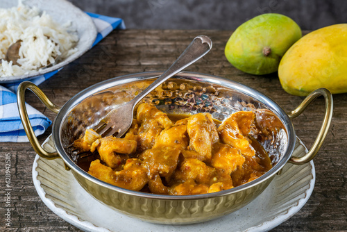 Mango and chicken curry with rice