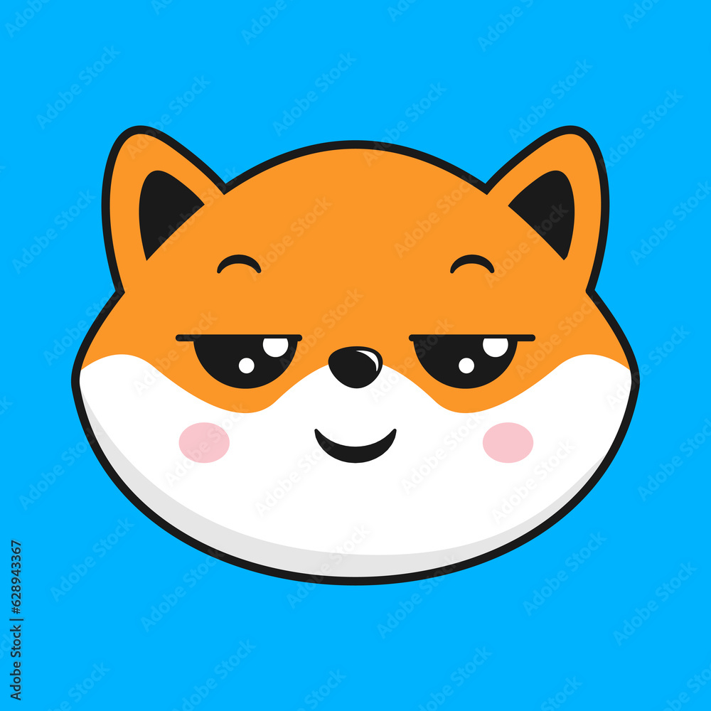 Shiba Inu Dog Pensive Face Head Kawaii Sticker Shiba Inu Dog Pensive Face Head Kawaii Sticker