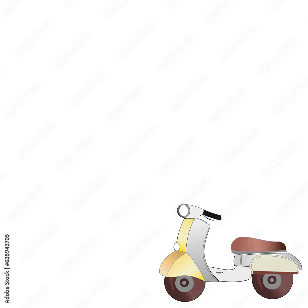 Motorcycle is on white background for decoration and take note
