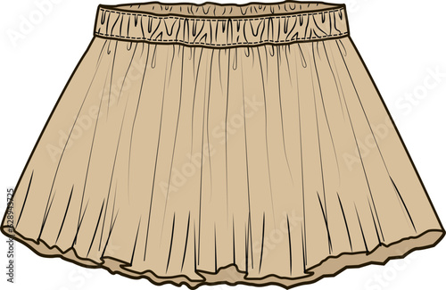 Girls and Teens Bottom Wear Skirt Vector Illustration