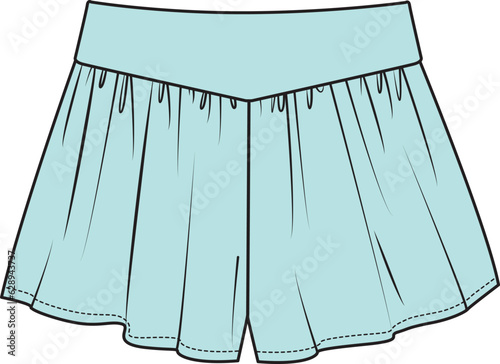 Girls and Teens Bottom Wear Skirt Vector Illustration