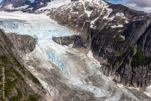 Aerial view of the East Twin Glacier on the Juneau icefield. 