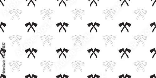 outline silhouette crossed axes seamless pattern