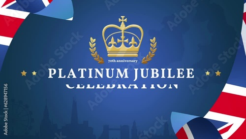Animation of the Platinum Jubilee flag at the annual Austwick Cuckoo Festival during the Queen's Platinum Jubilee, Yorkshire Dales, England.
 photo