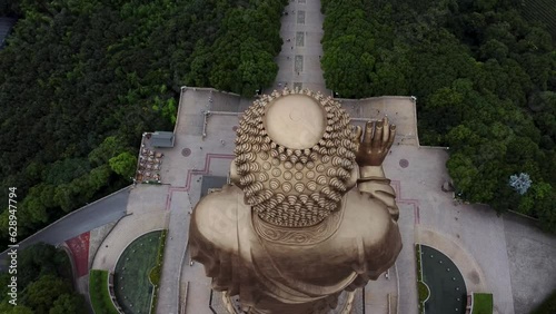 Aerial video of Grand Buddha at Ling Shan, Binhu District, Wuxi, Jiangsu, China photo