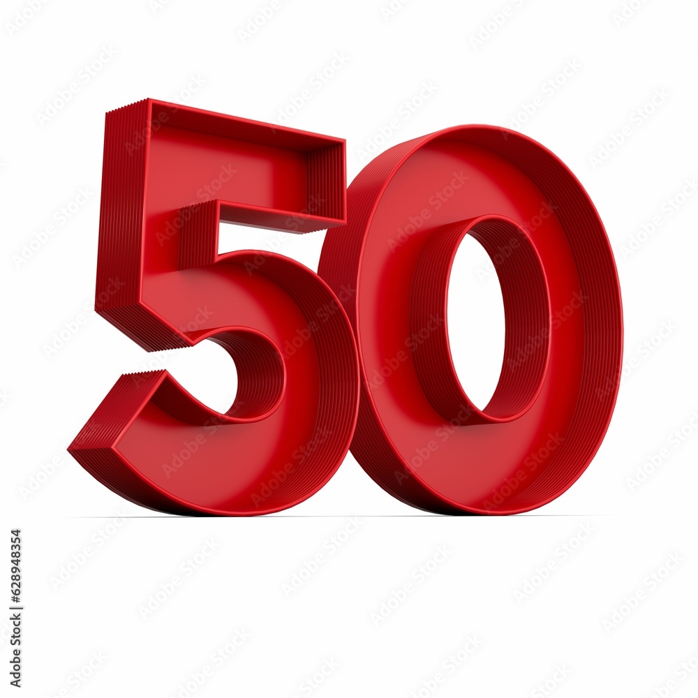 Illustration of a red number fifty isolated on a white background Illustration of a red number fifty isolated on a white background