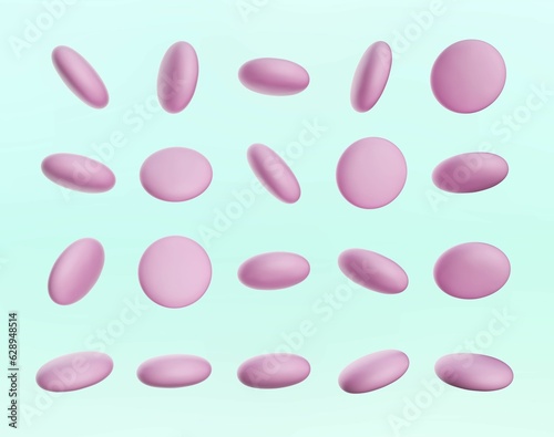 Candy gems isolated on sky blue background. 3d illustration