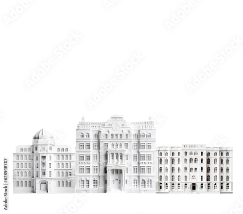 Paper cut design background made with periodic old buildings