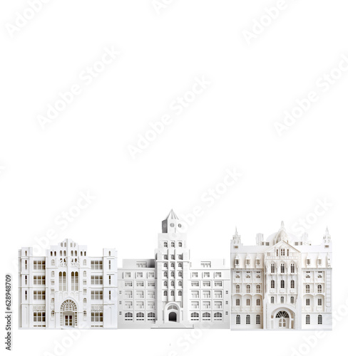 Paper cut design background made with periodic old buildings