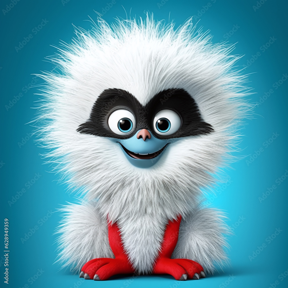 Fototapeta premium White fluffy monster