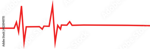 Red heart beat vector illustration isolated on white background with transparent
