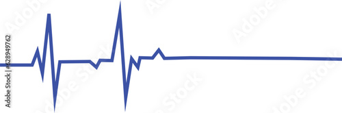 Blue heart beat vector illustration isolated on white background with transparent