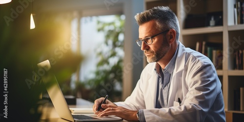 doctor using computer in hi...