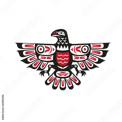 Vector of Haida Indian Raven on a white background