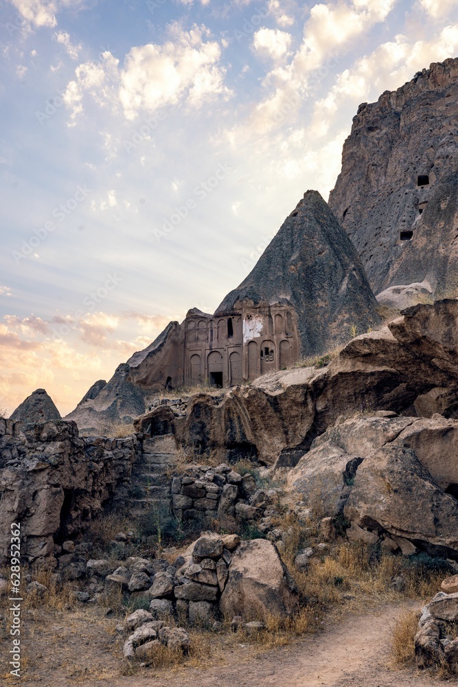 Stunning view of Cappadocia, Turkey with its iconic cave churches and intricately built towns