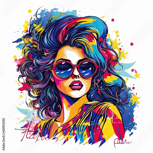 Stylish Woman Clip Art or T-Shirt Design