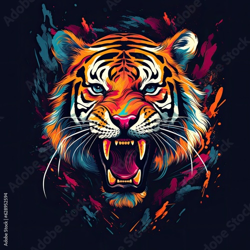 Tiger Clip Art or T-Shirt Design © 4kclips