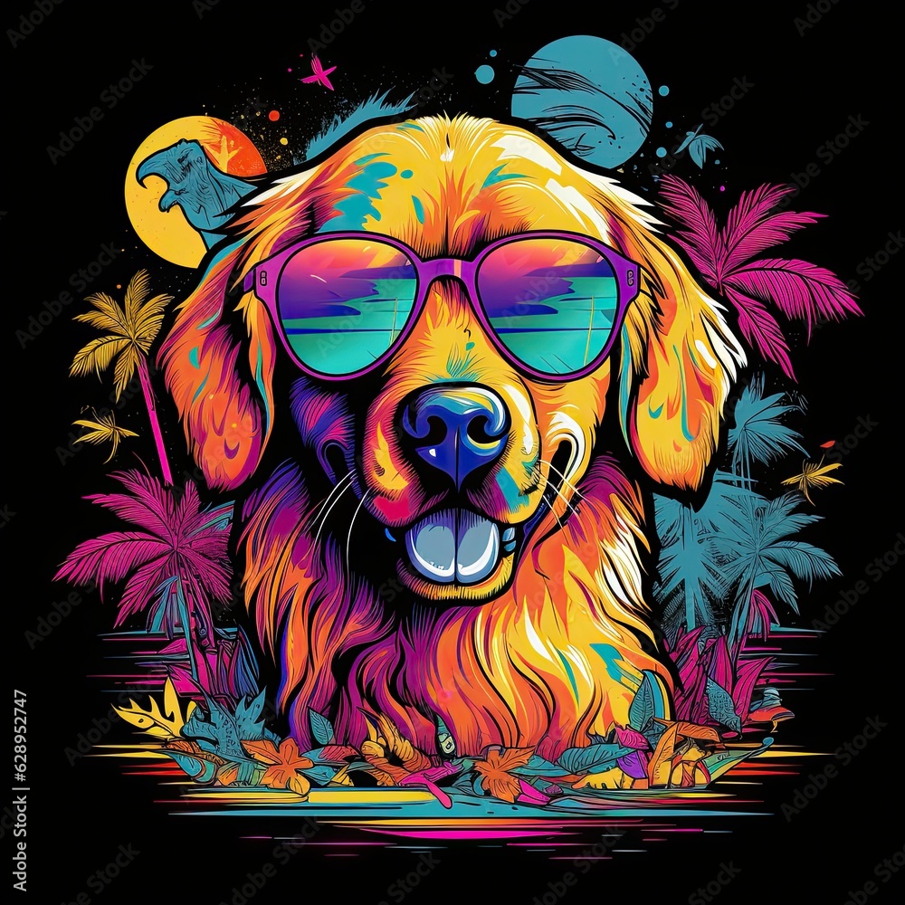 Cool Dog Clip Art or T-Shirt Design