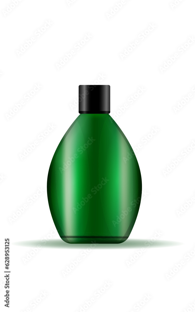 Bottles with spray, dispenser and dropper, cream jar, tube. Cosmetic package. Bottles with spray, dispenser and dropper, cream jar, tube. Cosmetic package.